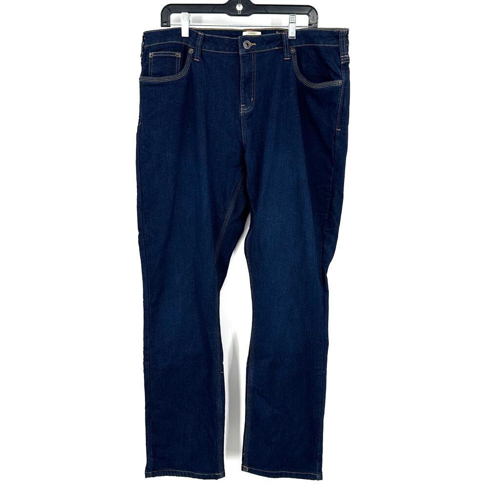 Telluride Clothing Co Size 14 Loose‎ Fit Blue Jeans Red Fleece Lined Denim Pants